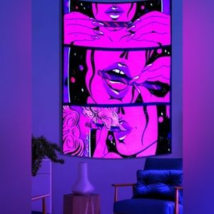 Blacklight Trippy Tapestry